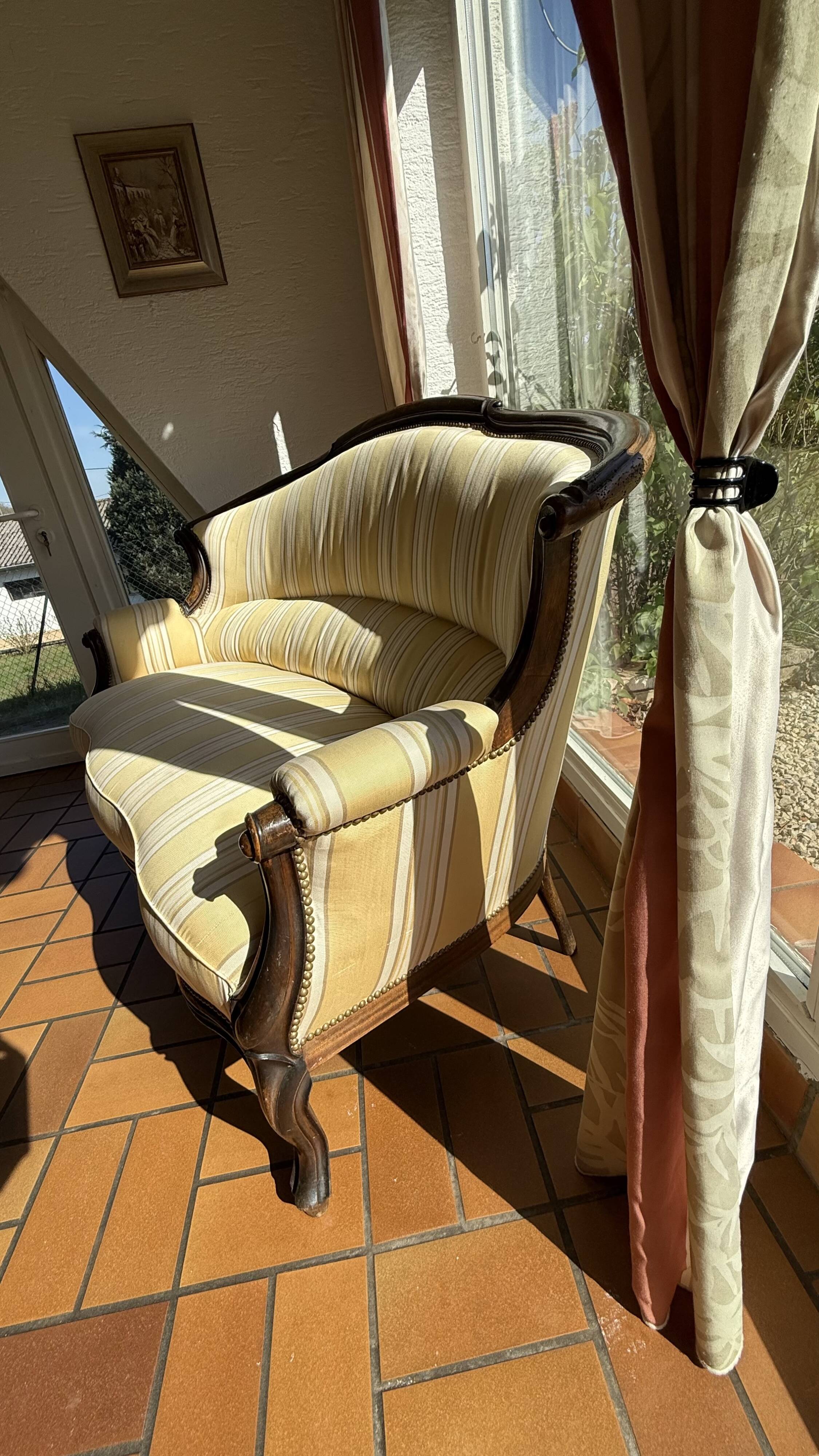Elegant Louis XV style basket sofa