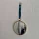 Vintage 1960 witch's eye mirror turquoise velvet sun - 24 x 54 cm
