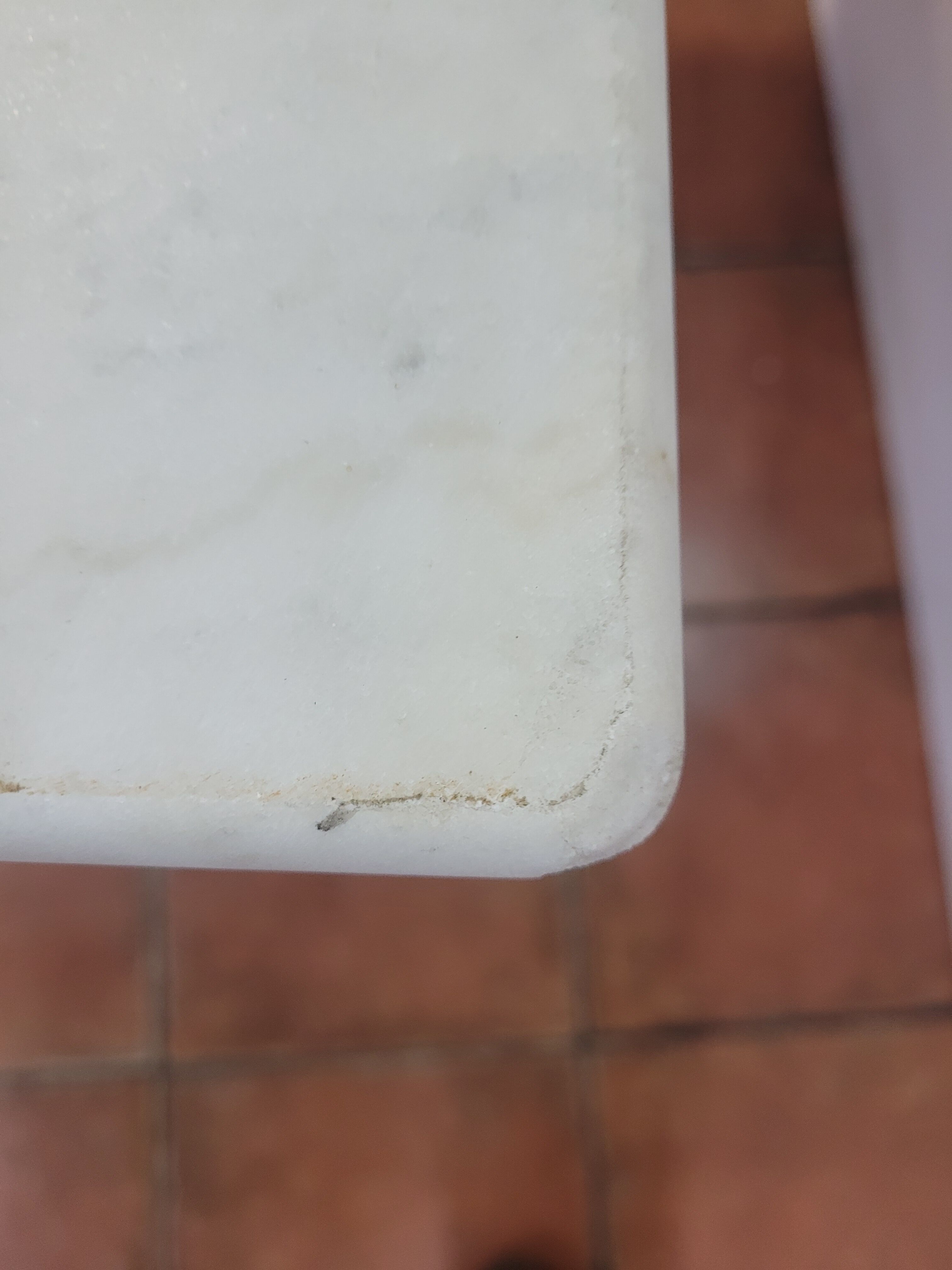 Bistro table base cast iron over marble