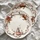 2 polychrome ironstone dinner plates "Wentworth" by Emile Bourgeois