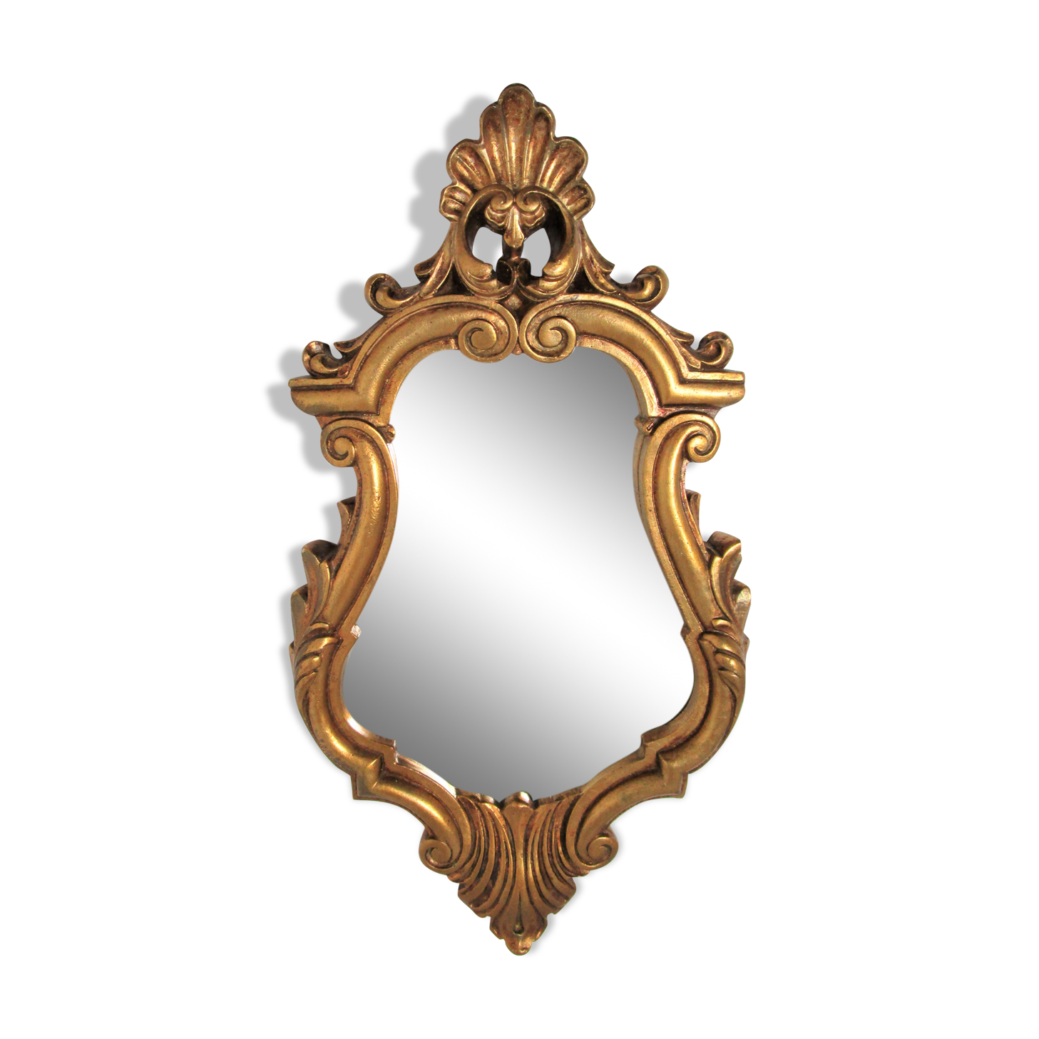 Mirror rocaille gilded ice saint-gobain vintage