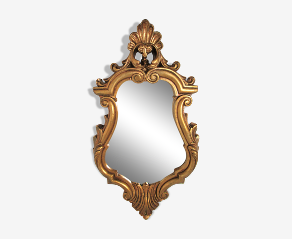 Miroir rocaille doré glace saint-gobain vintage