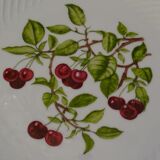 Set de 9 assiettes plates porcelaine Ranrupt Anne Ehret décor de cerises