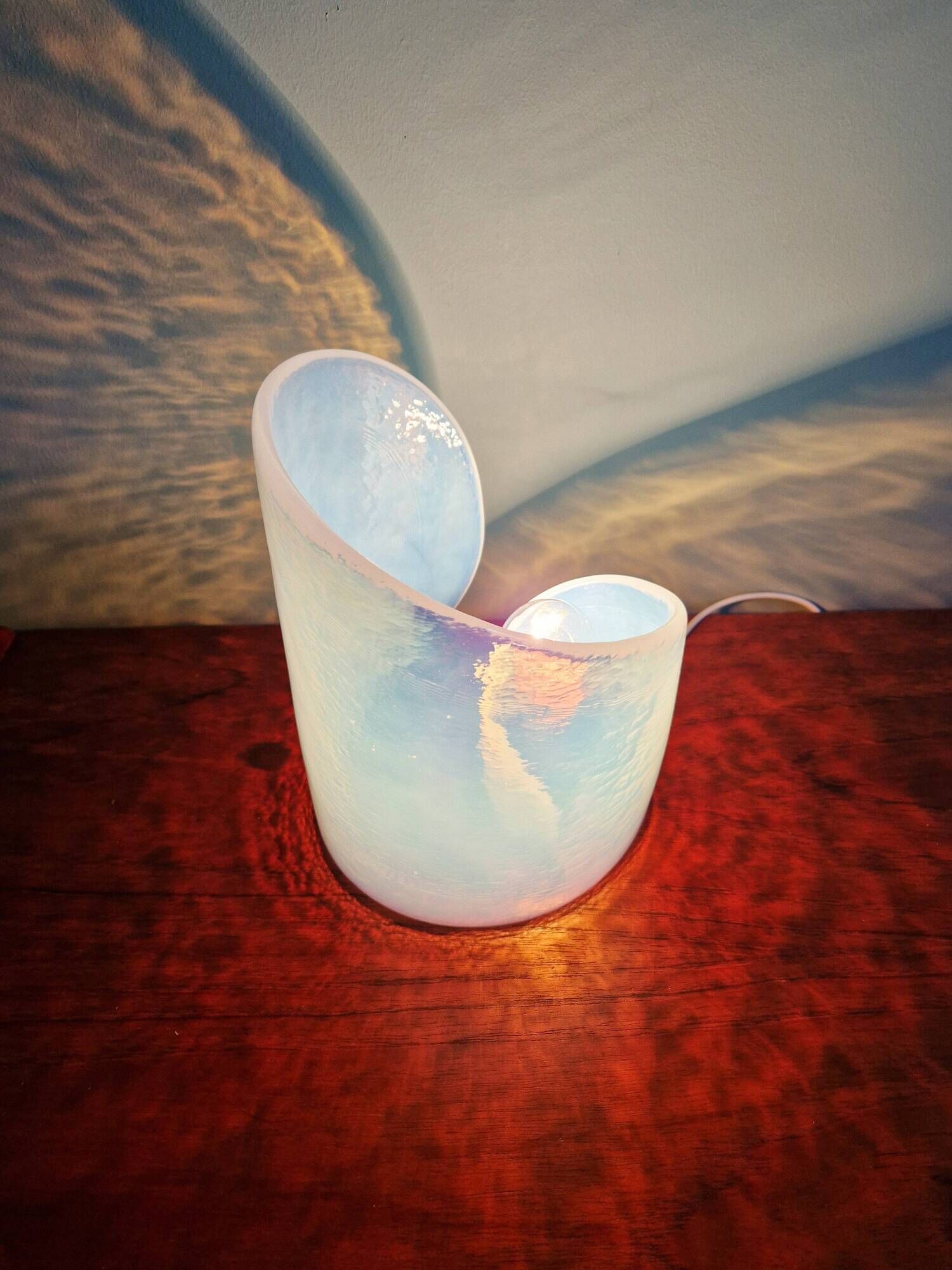 Opalescent glass spiral lamp from Murano, La Murrina, 1970-80.