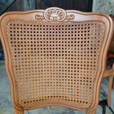 Set of 6 Louis XV chairs in wood and cane