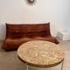 Old Italian design marble effect resin coffee table from the 70s