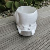 Cache pot zoomorphe "escargot" en céramique blanche 1970 1980
