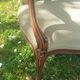Pair of Rocaille style armchairs in green fabric and walnut, 19th century