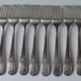 Set of 10 silver-plated forks, 'REX' goldsmith's work