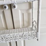 White rattan peacock shelf