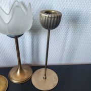 Trio de bougeoirs vintage en laiton