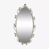 Oval brass mirror