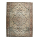 6x8 Madallion Pattern Cream & Salmon Persian Rug, 196x260Cm