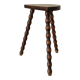 Tabouret tripode vintage en bois tourné