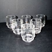 Set of 6 ART DECO glasses cut glass alcohol tumbler Czechoslovakia