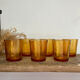6 amber glasses Sierra vintage