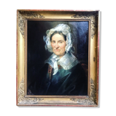 Wore "Lady in the Headdress." Oil on canvas between 1820 and 1860. Unsigned. Old frame.