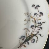 Pair of Hache Jullien plates, fine earthenware, castle decor, early 20th century