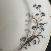 Pair of Hache Jullien plates, fine earthenware, castle decor, early 20th century