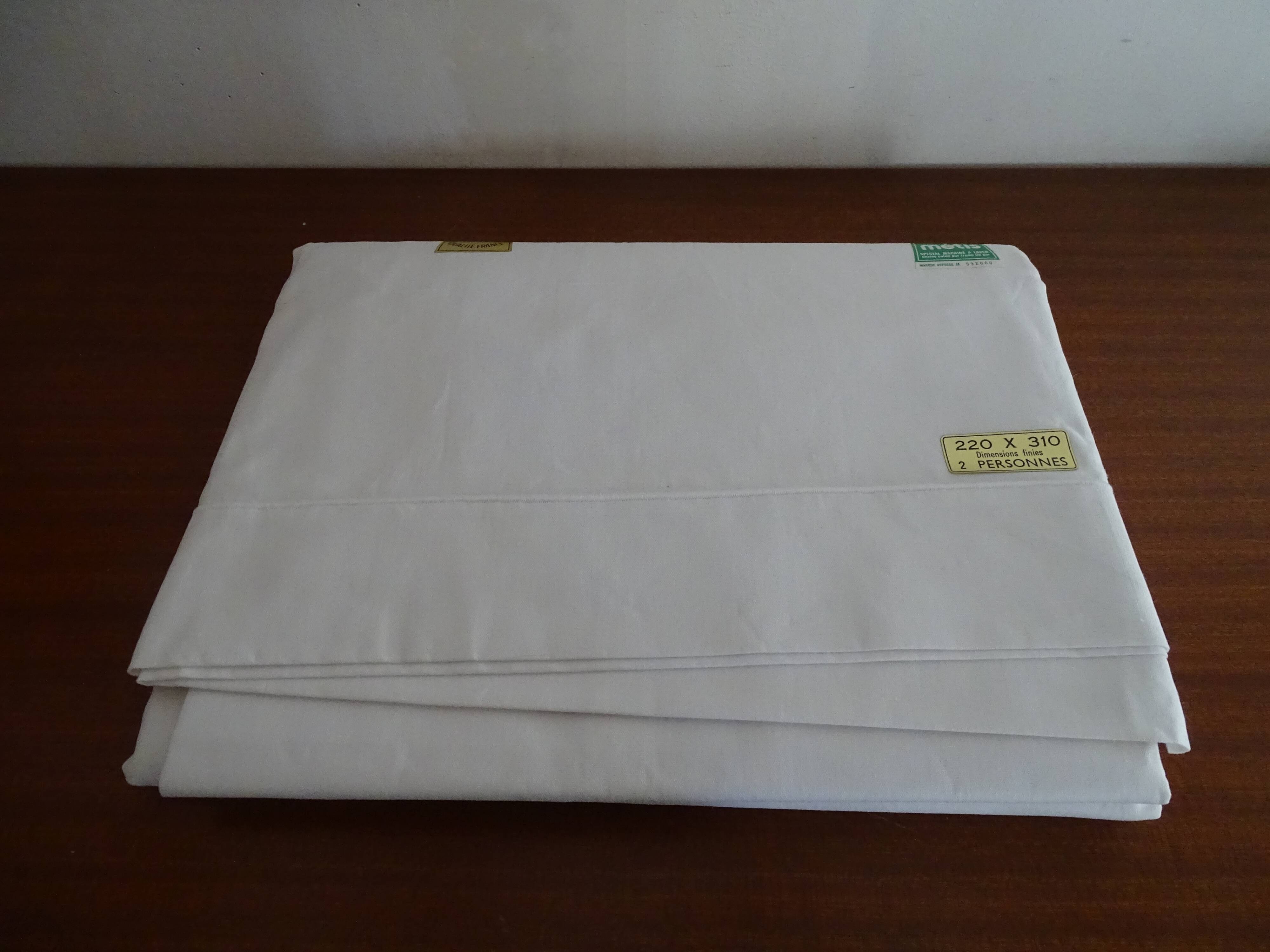 Flat sheet mestizo linen cotton "blue flower" 310 x 220