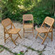 Lot de 3 chaises pliantes en bois et cannage