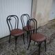 Set de 3 chaises bistrot fer et skaï