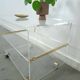 Space age plexiglas trolley met messing