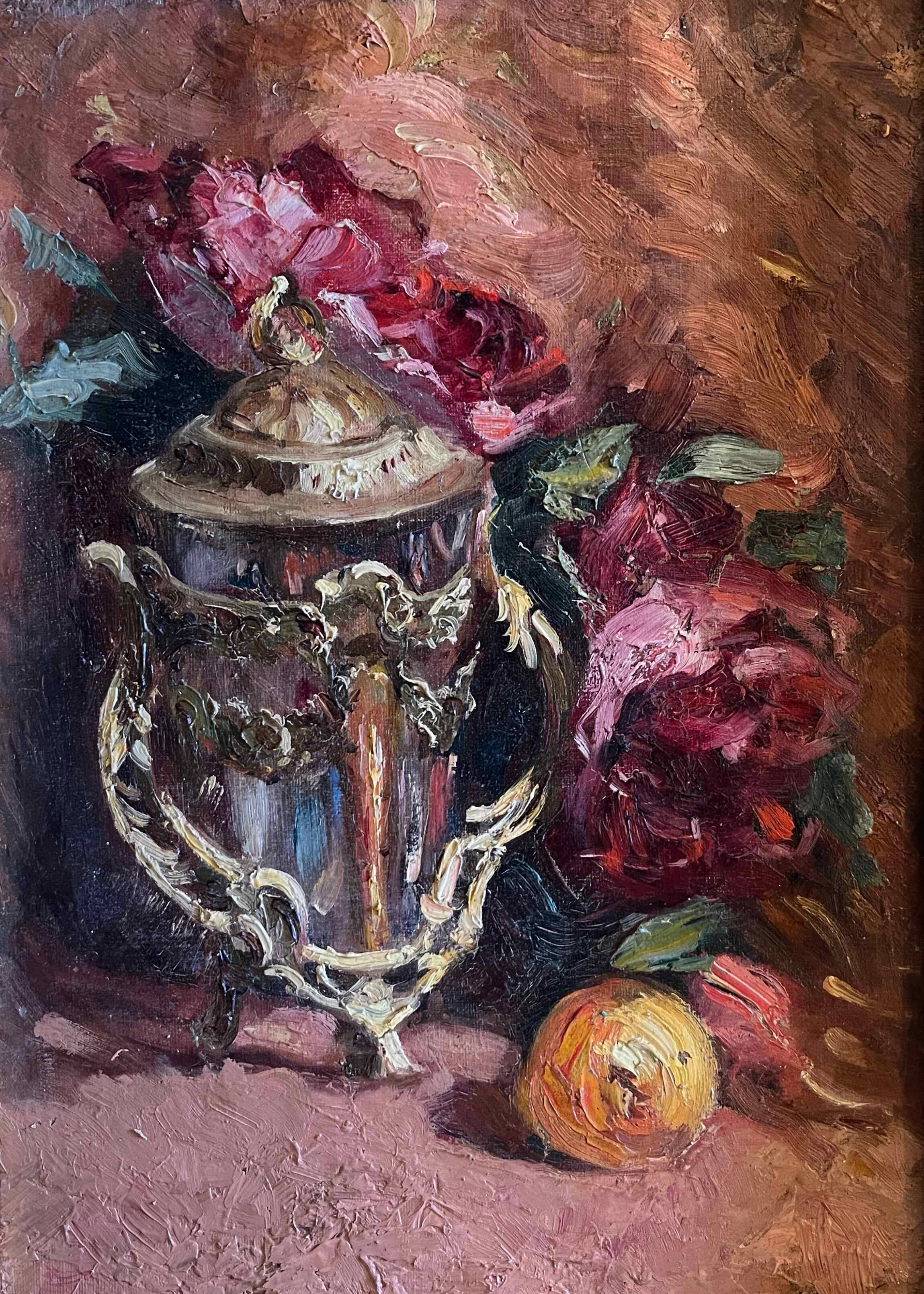 Painting hst/p attr. constant louche (1880-1965) "orientalist still life"