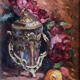Painting hst/p attr. constant louche (1880-1965) "orientalist still life"