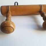 Wooden wall coat rack with 5 hooks