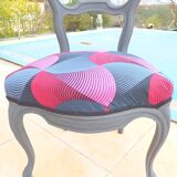 Louis Philippe quality wooden medallion chair with castors on the front