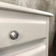 Vintage buffet/confiturier in white/greige painted wood.