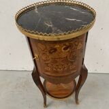 Transition style snack table in 20th century marquetry