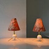 Pair of atomic design table lamps