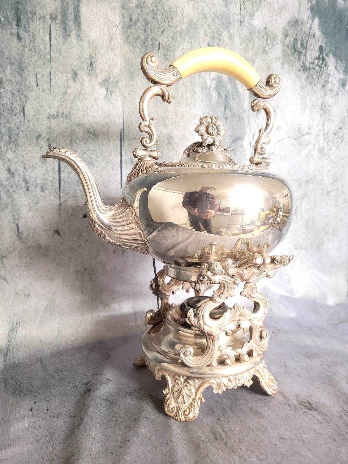 Silver-plated metal samovar kettle, 19th century