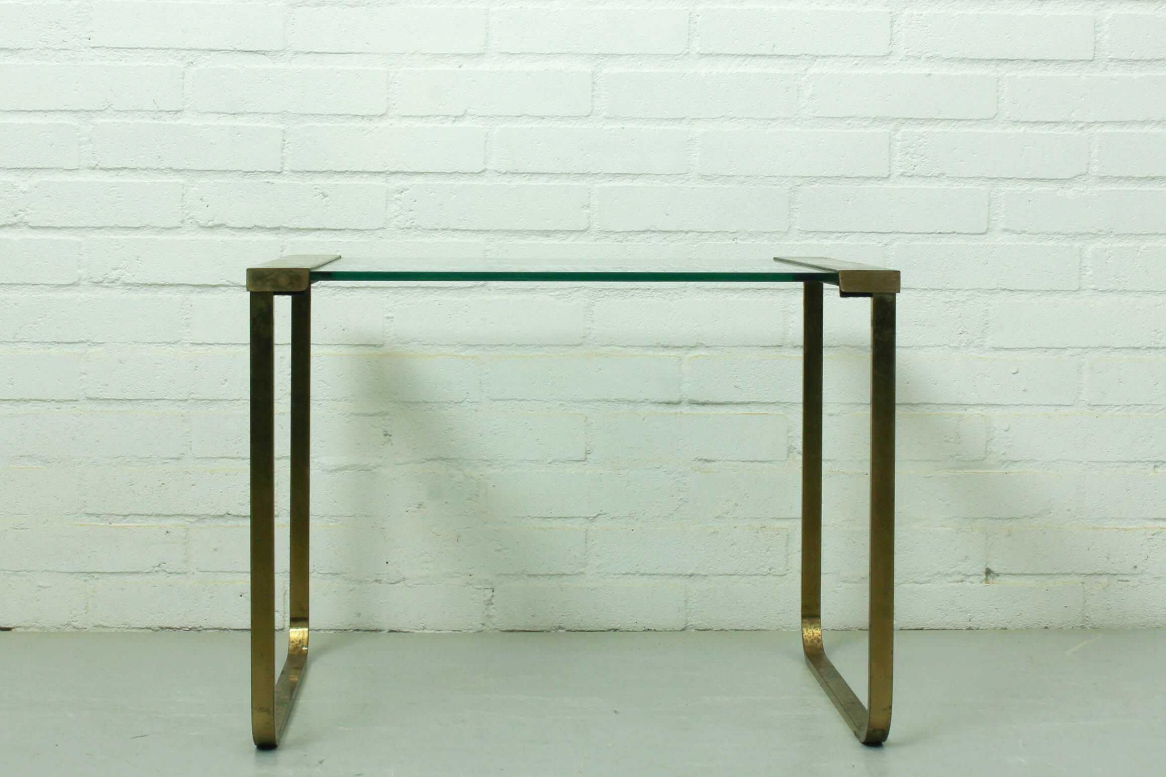 Mid Century Hollywood Regency Coffee Table brass and glass, Italy 1970s