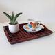Plateau vintage fait main art populaire asie