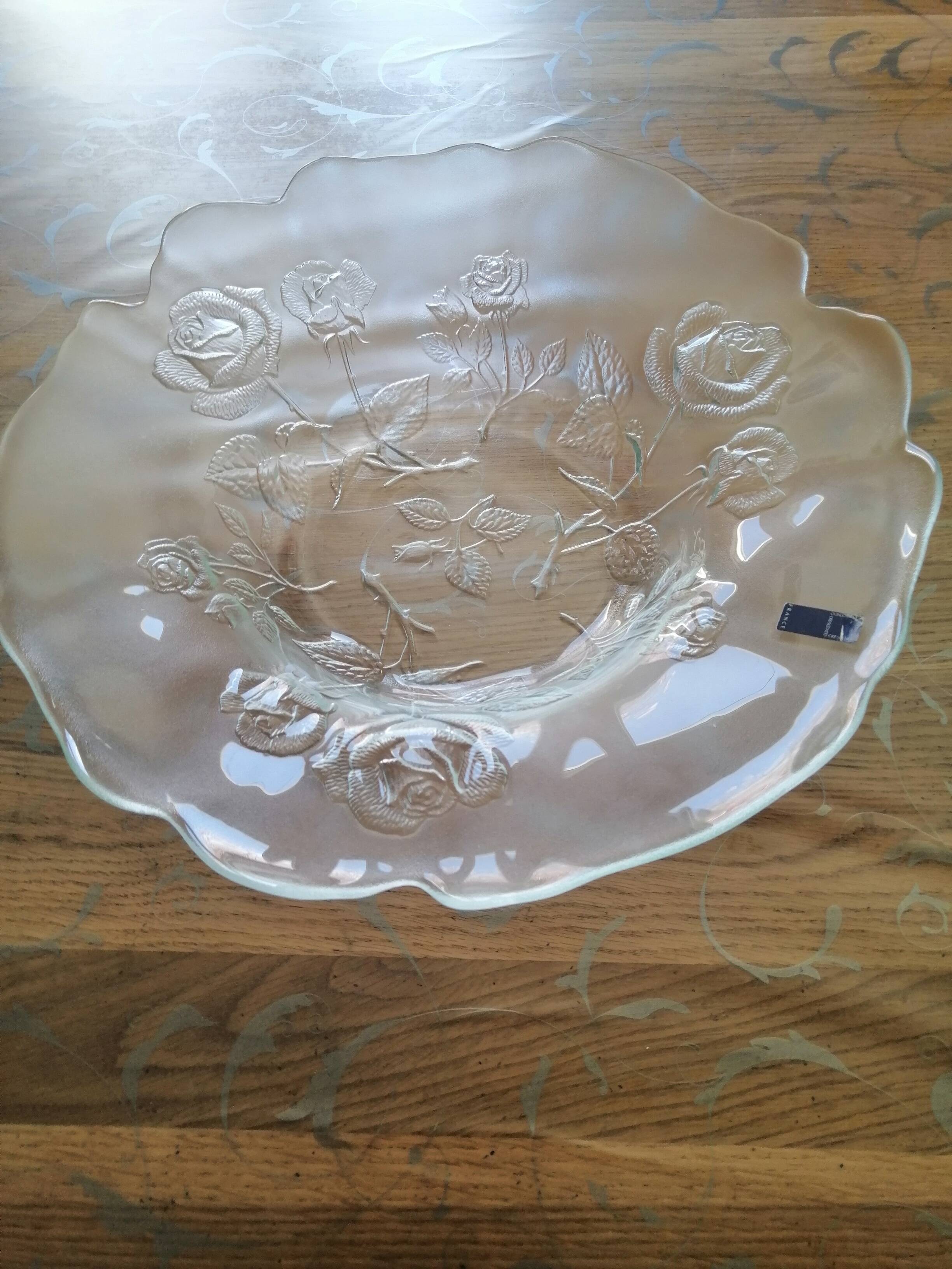 Vintage glass salad bowl