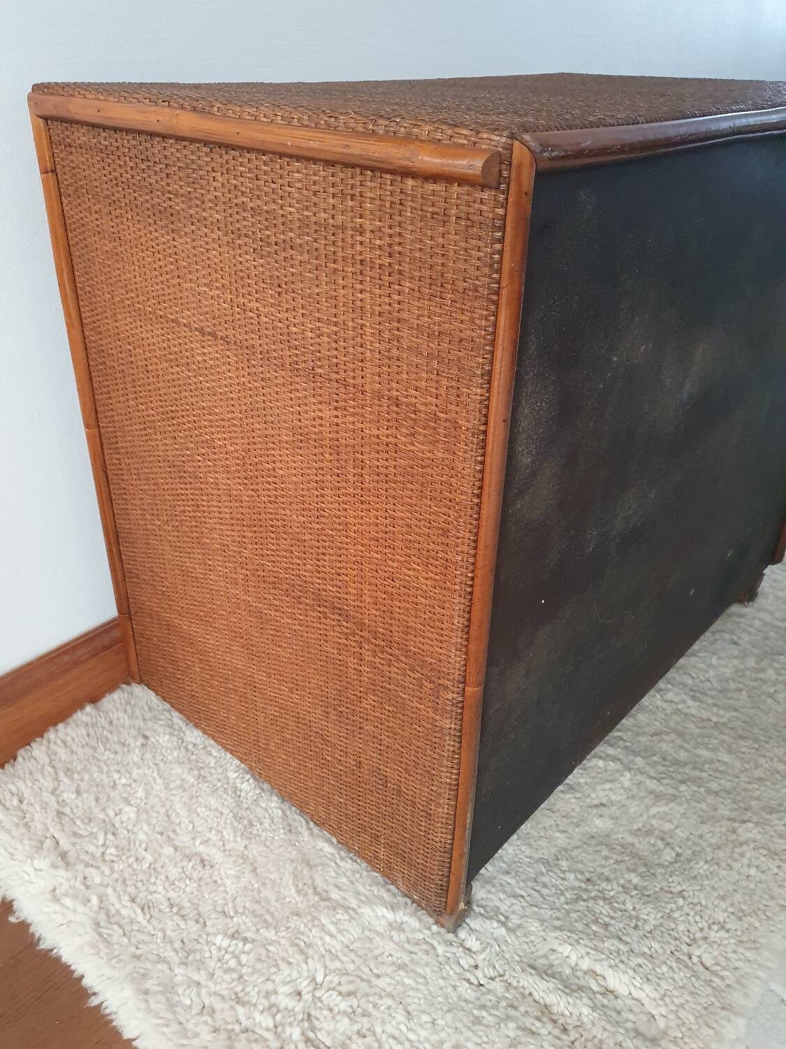 Vintage rattan chest of drawers 4 drawers