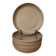 6 stoneware rimmed dinner plates