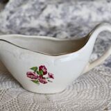 Vintage earthenware sauceboat – Moulin des Loups – Floral pattern
