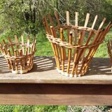 Vintage rattan plant holder