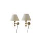 24 carat gold plated teardrop wall lamps by Hugo Asmussen, Denmark, 1970s, set of 2