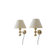 24 carat gold plated teardrop wall lamps by Hugo Asmussen, Denmark, 1970s, set of 2