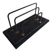 Vintage stitched leather mail holder