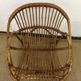 Rattan basket armchair from the 60s and 70s