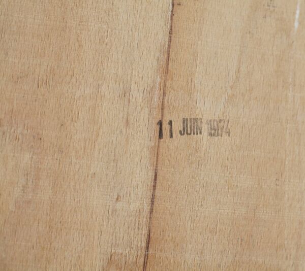 4 chauffeuses formant canapé modulable. acier, simili-cuir, années 70