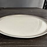 Lanternier & Co Limoges - Art-Deco Round Dish with Gold Trim, Diameter 33 cm