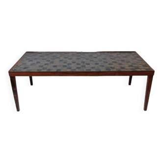 Scandinavian Coffee Table In Rosewood And Ceramic, 1960