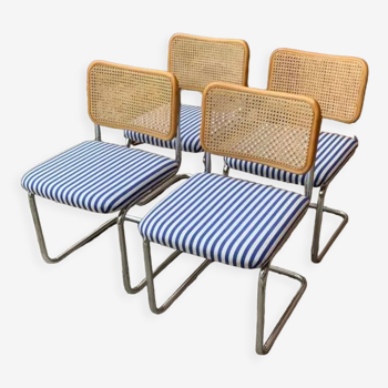 Lot de 4 chaises Cesca B32 de Marcel Breuer, 70